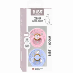 Moomins Dreaming 2-pack Runda Latexnappar Hush Baby Pink