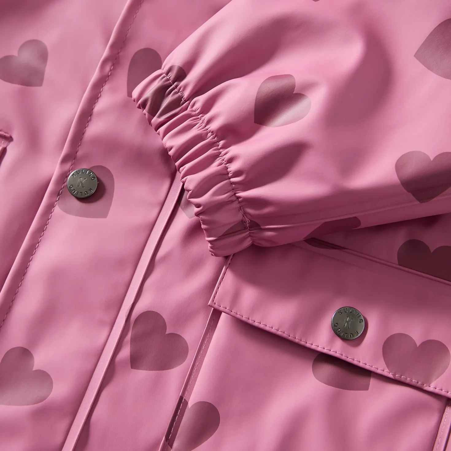 Orust Fodrad Regnjacka Mauve Hearts