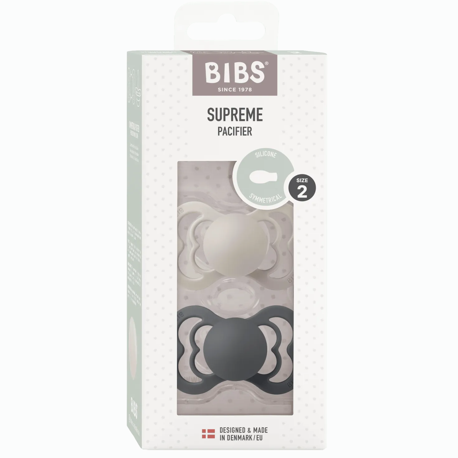 2-Pack SUPREME Symmetrisk Napp I Silikon Vanilla / Dark Oak
