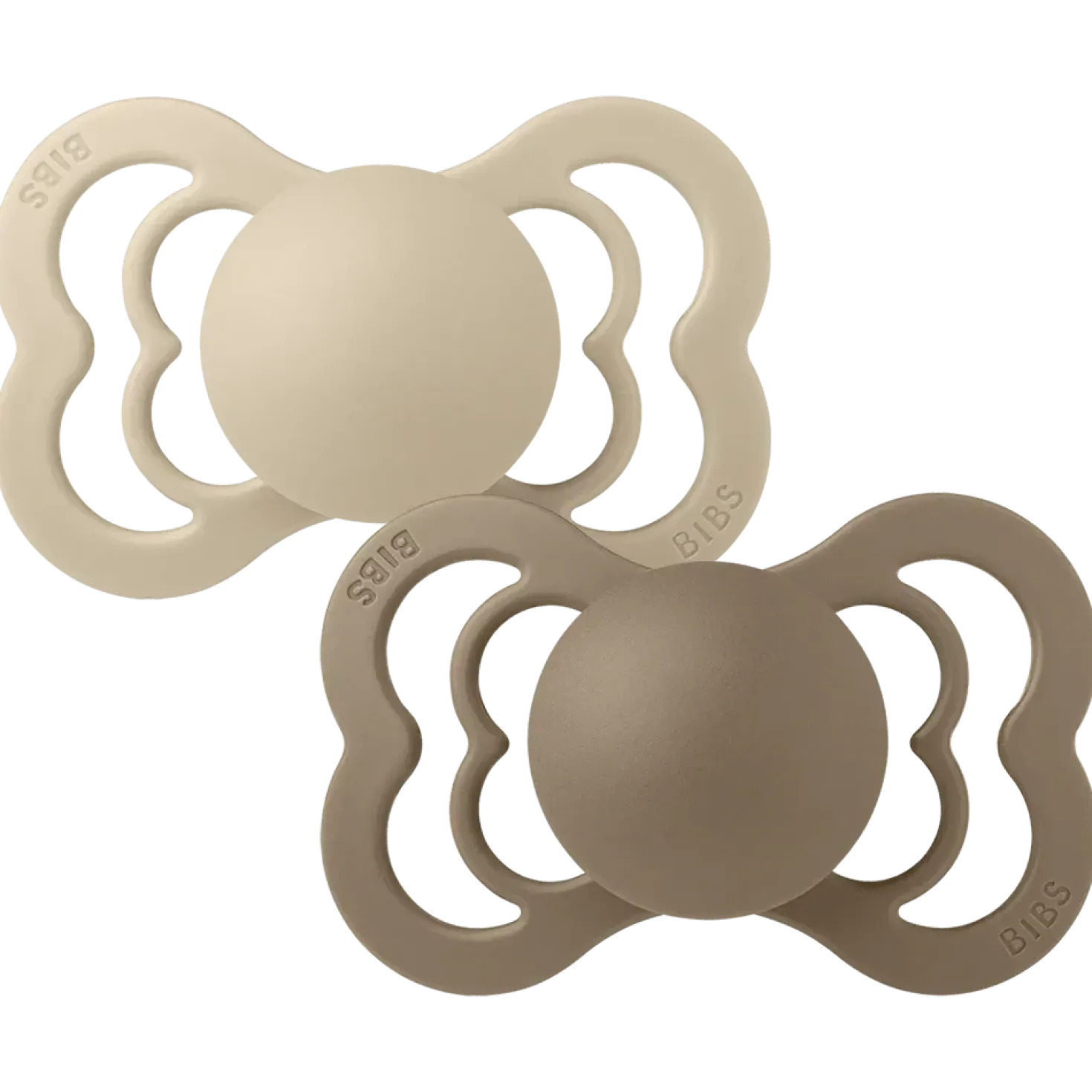 2-Pack SUPREME Symmetrisk Napp I Silikon Vanilla / Dark Oak
