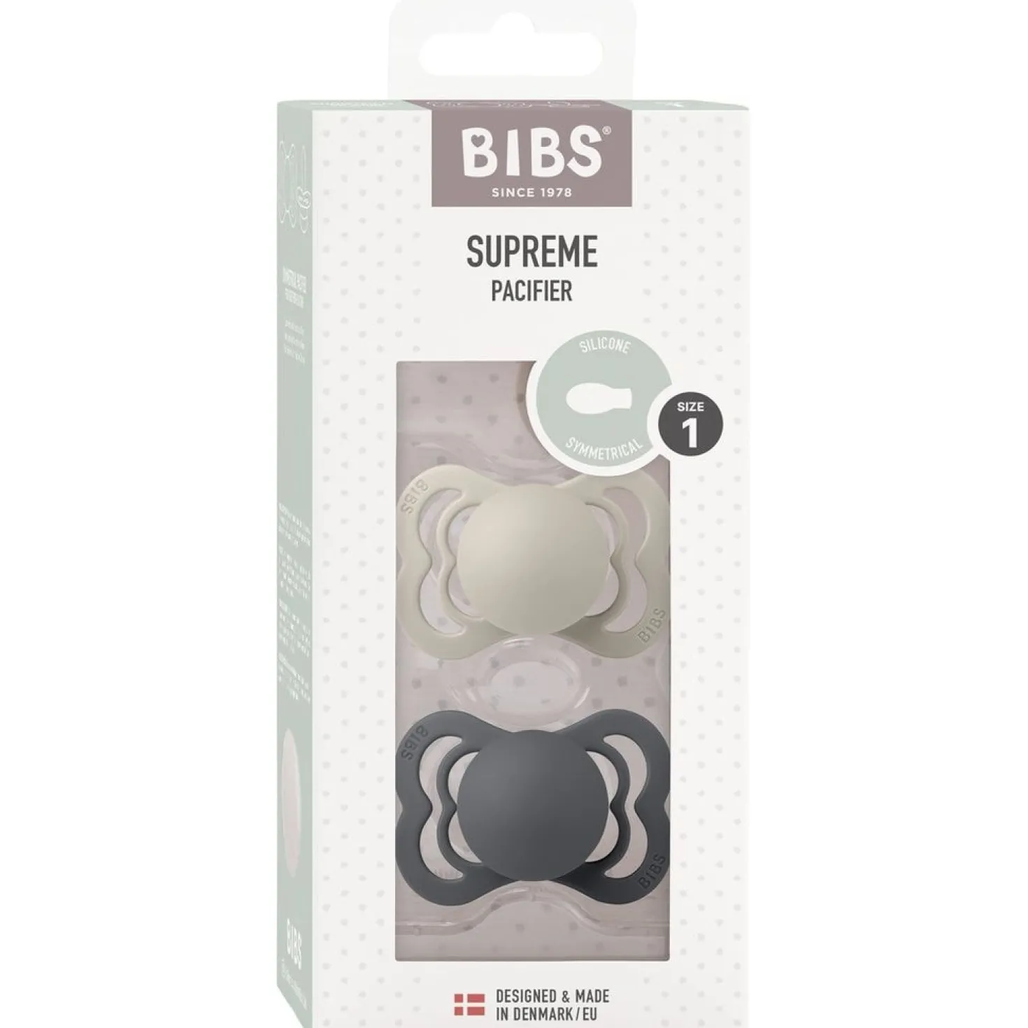 2-Pack SUPREME Symmetrisk Napp I Silikon Vanilla / Dark Oak
