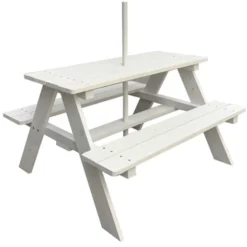Picknickbord Med Parasoll White