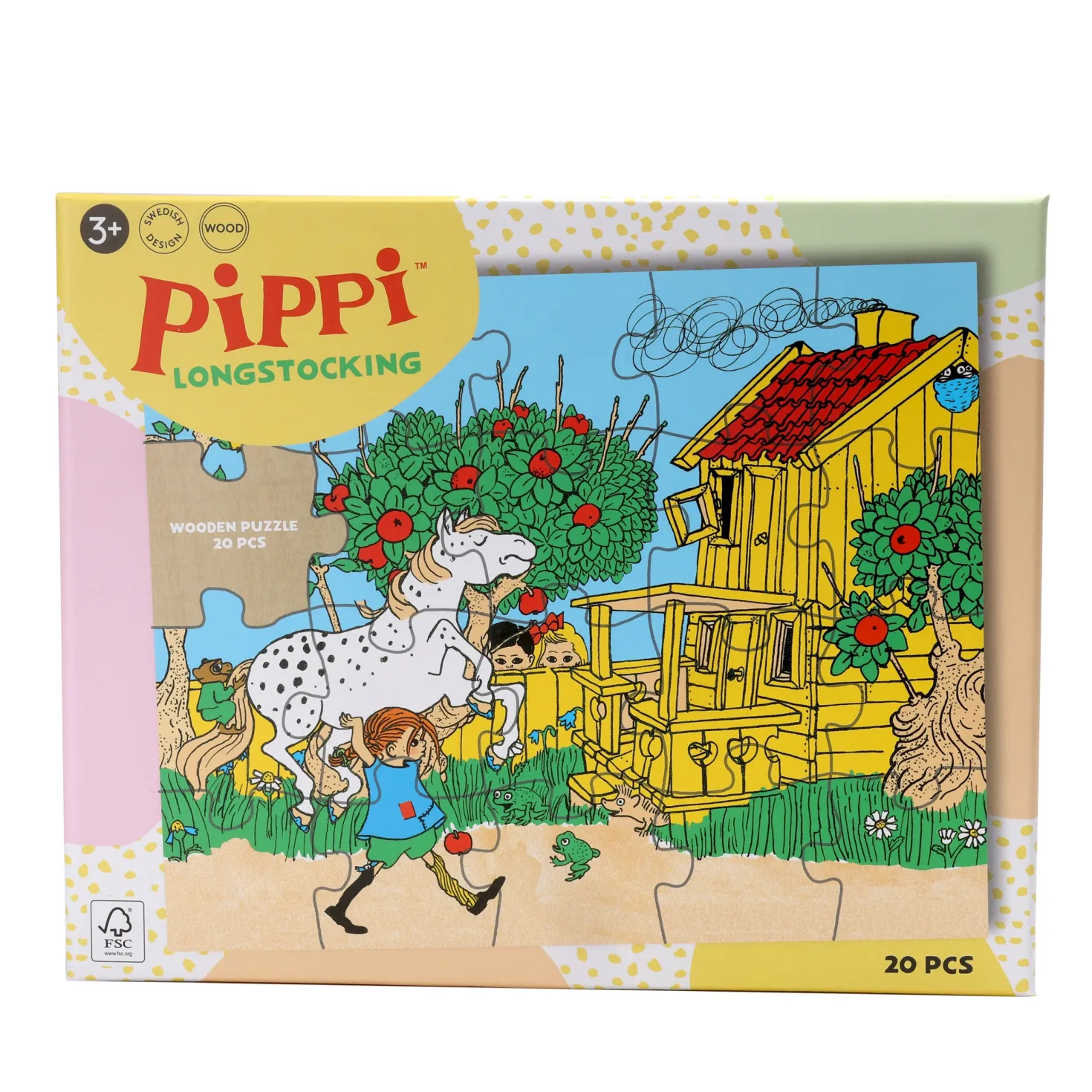 Pippi Träpussel 20 Bitar Multi