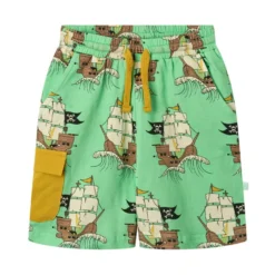 Pirate Ships Shorts Minty Green Tea