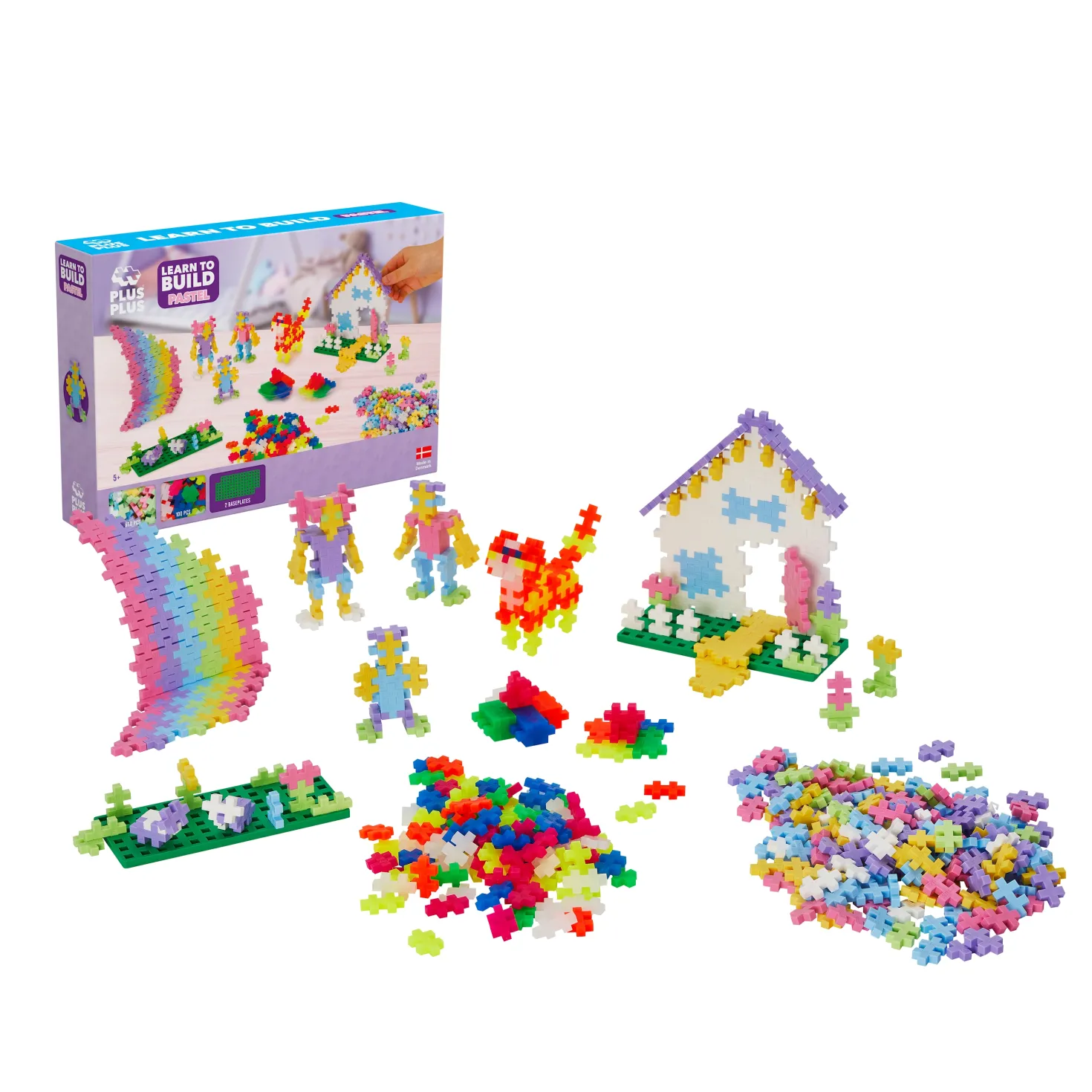 Plus-Plus® Pastell Lär Dig Bygga Set 600 Bitar