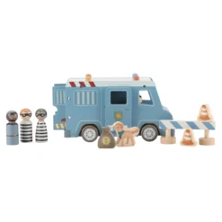 Polisbil Med Träfigurer Blue
