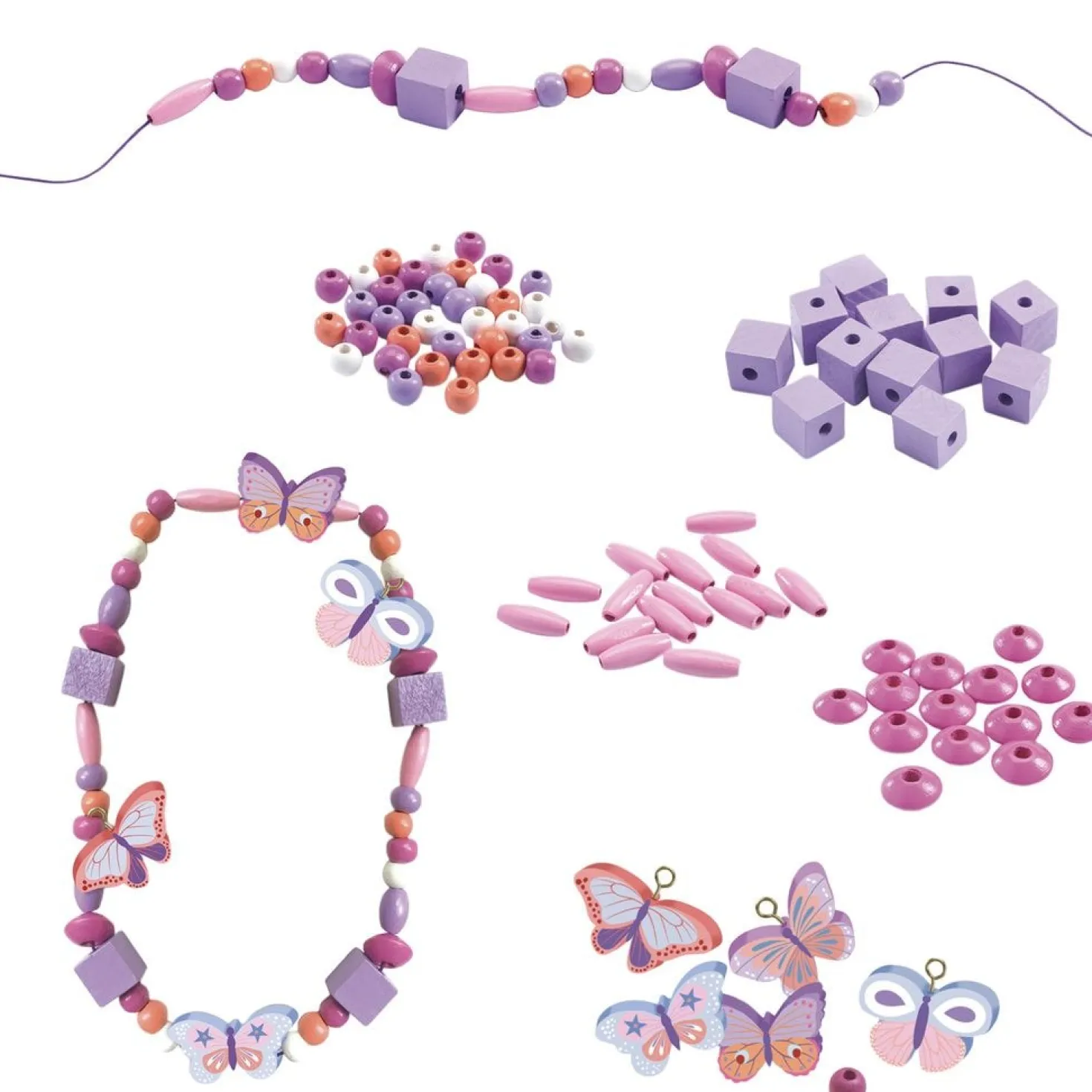 Pärlor Av Trä Butterflies