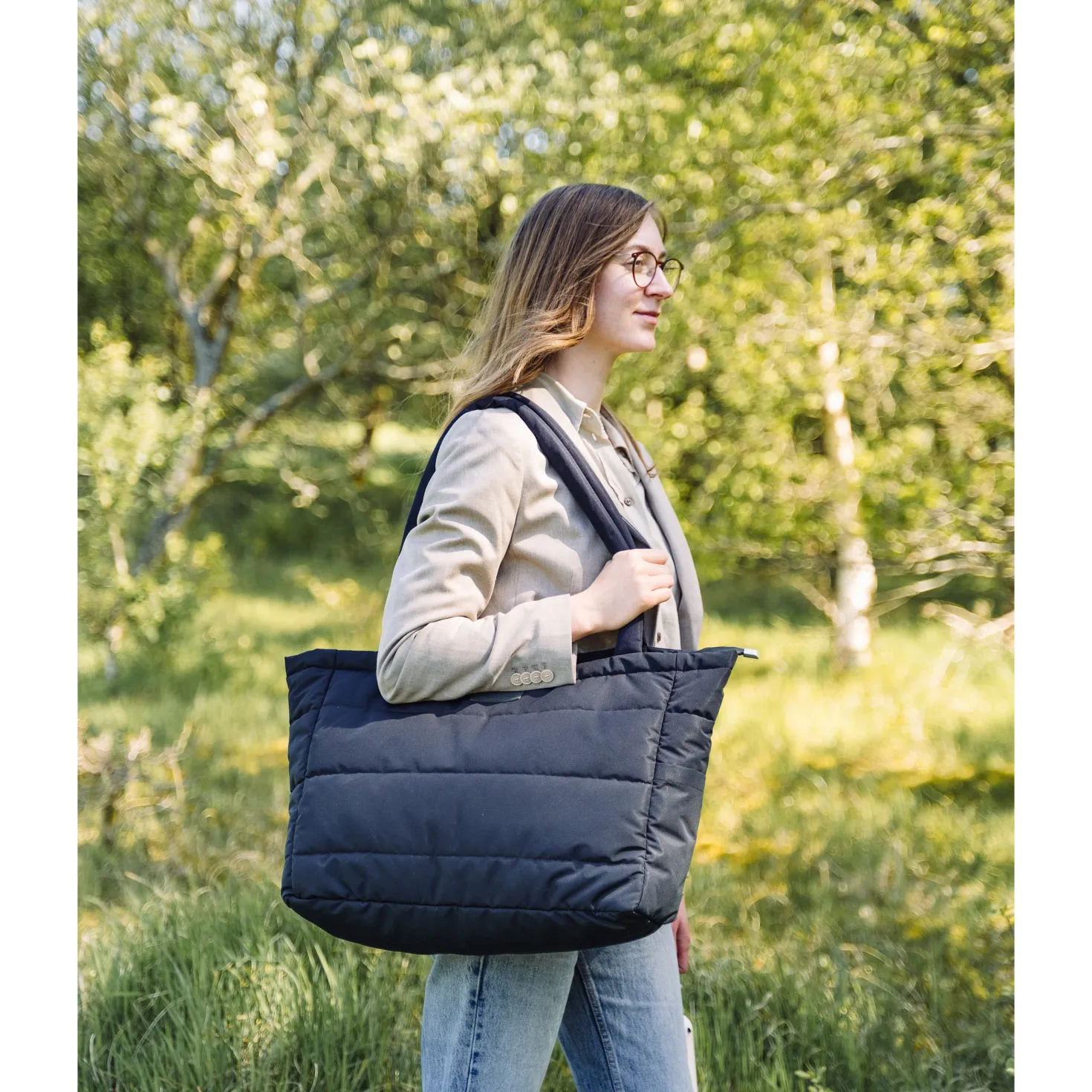 Quiltad Skötväska Black