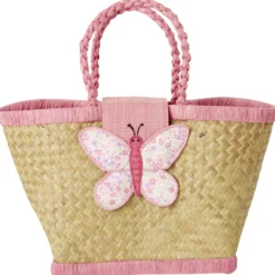 Raffia-barnväska Med Fjärilsförslutning Multi