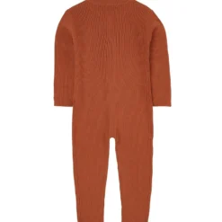 Ribbstickad Ylle-onepiece Rust