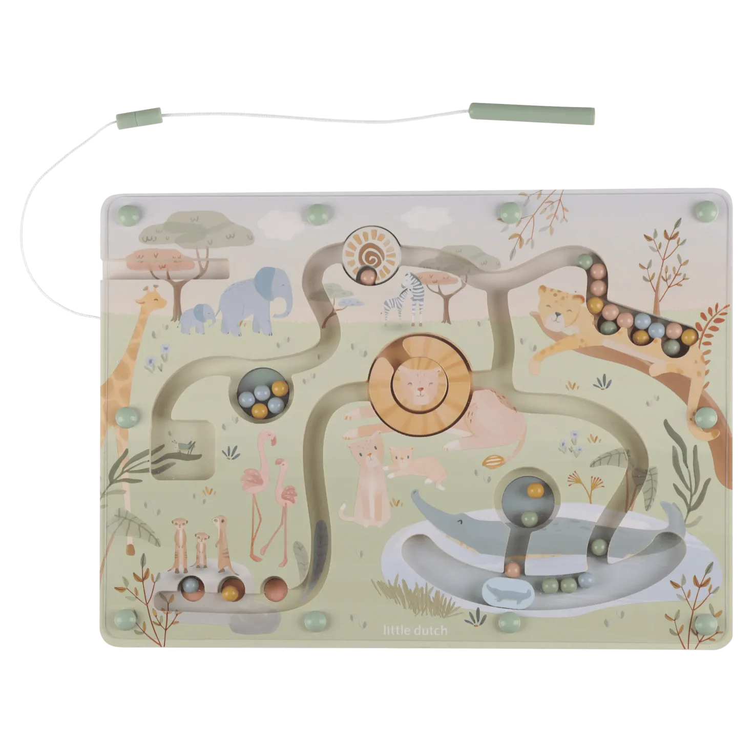 Safari Friends Magnetisk Labyrint Green