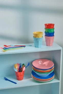 Set Med 6 Melamin-tårtgafflar Multicolor