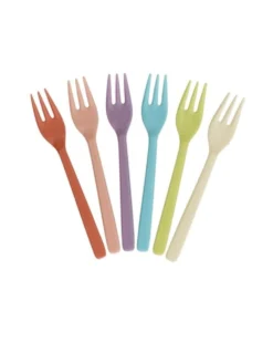 Set Med 6 Melamin-tårtgafflar Multicolor