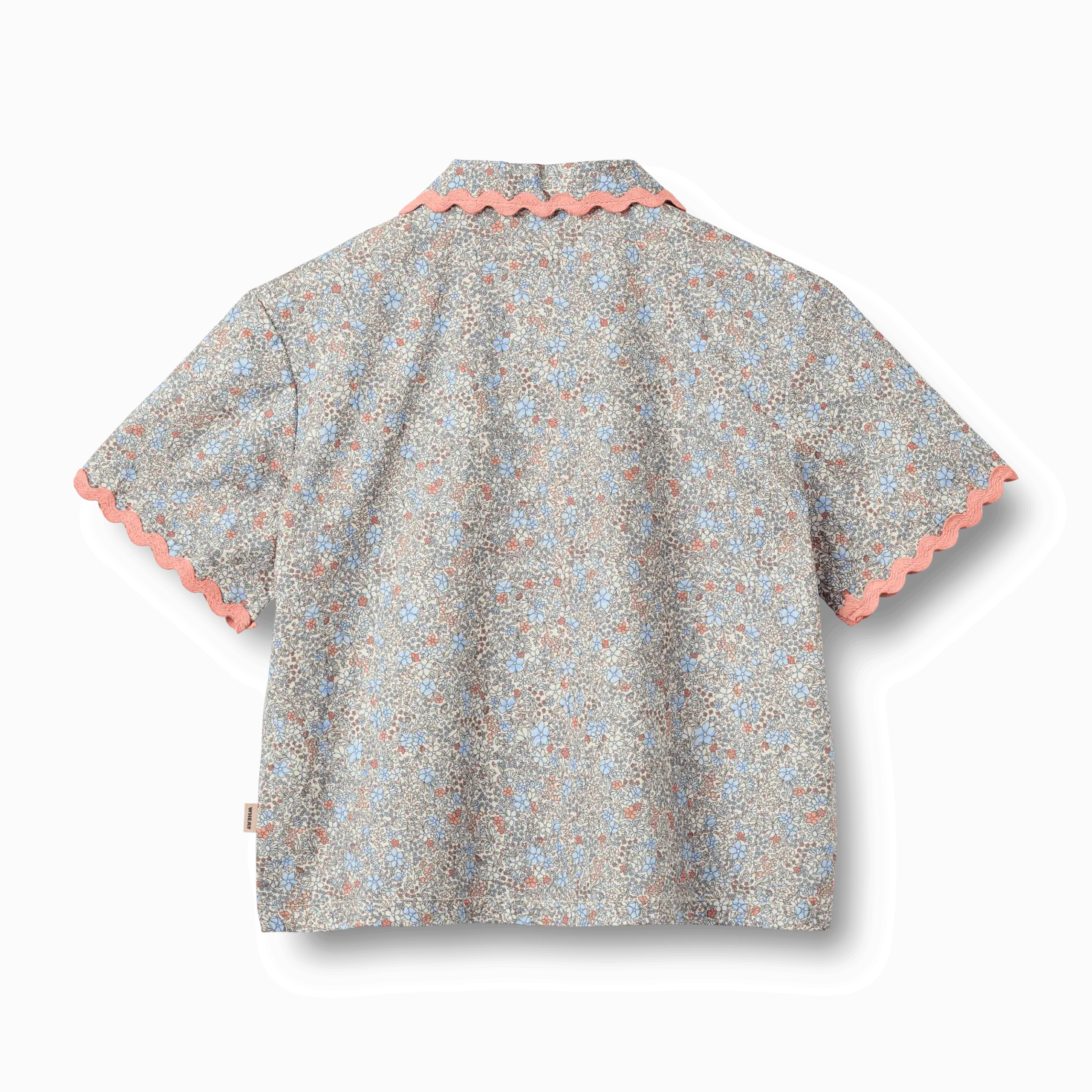 Shirt S/S Lace Vilma Air Blue Flowers