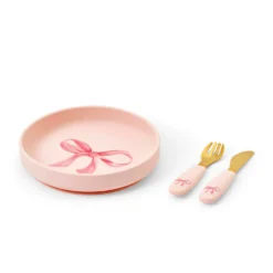Skålset I Silikon Rosy Bow