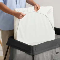 Spjälsäng Light Med Reselakan Black