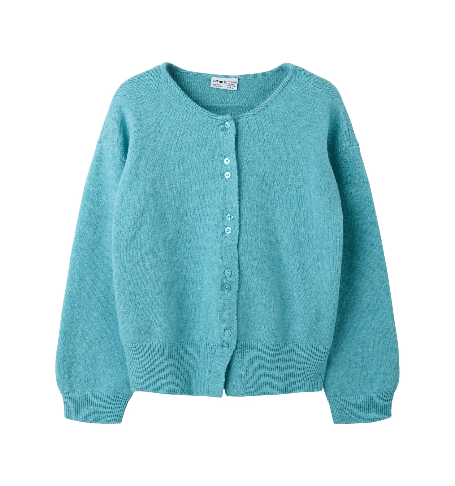 Stickad Kofta Milky Blue