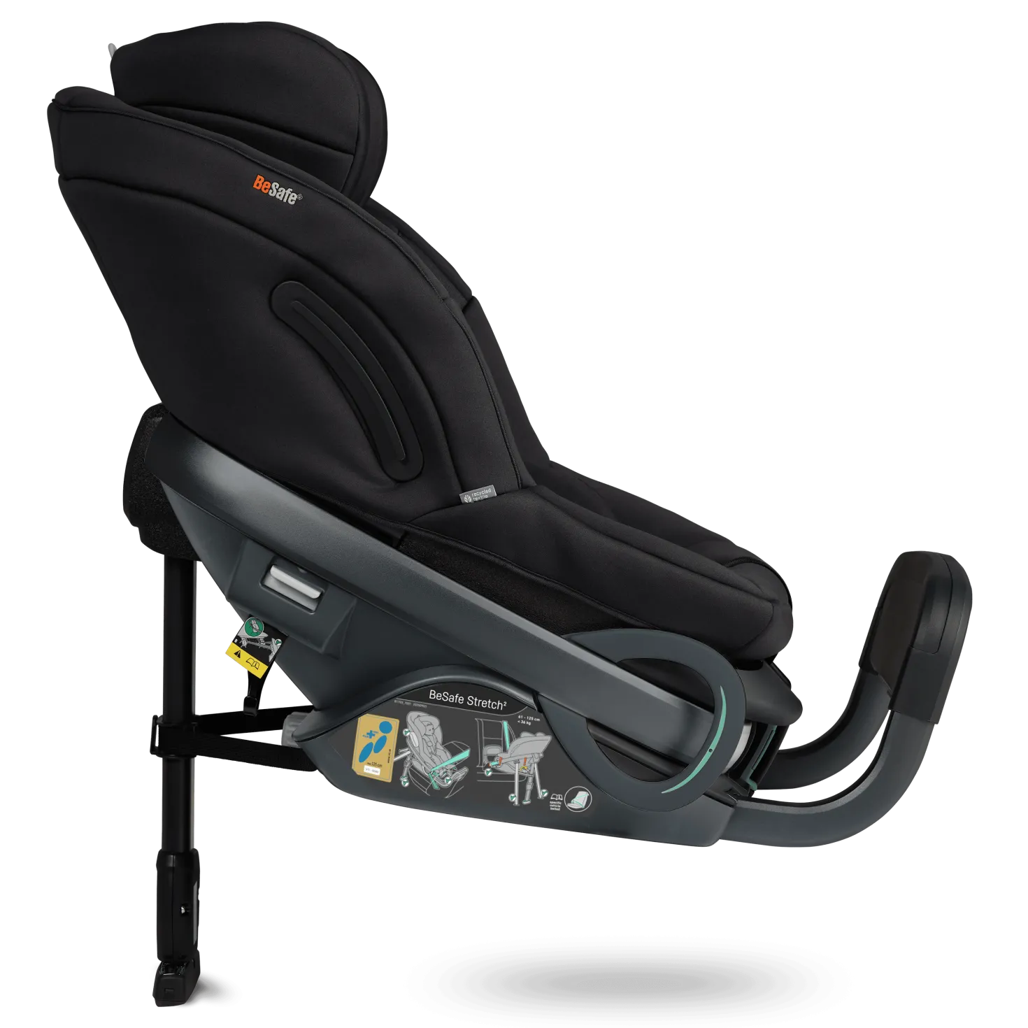 Stretch² Bilbarnstol 6M-7Y / 61-125 Cm Black Soft Breeze