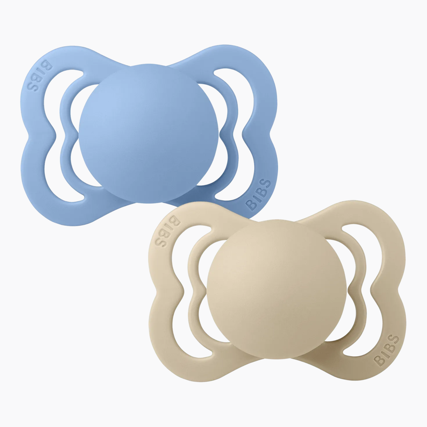 Supreme 2-pack Symmetriska Silikonnappar Vanilla Sky Blue