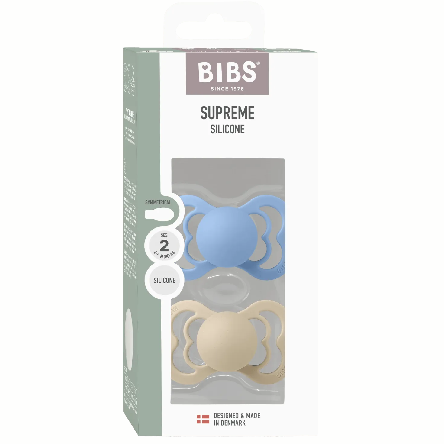 Supreme 2-pack Symmetriska Silikonnappar Vanilla Sky Blue