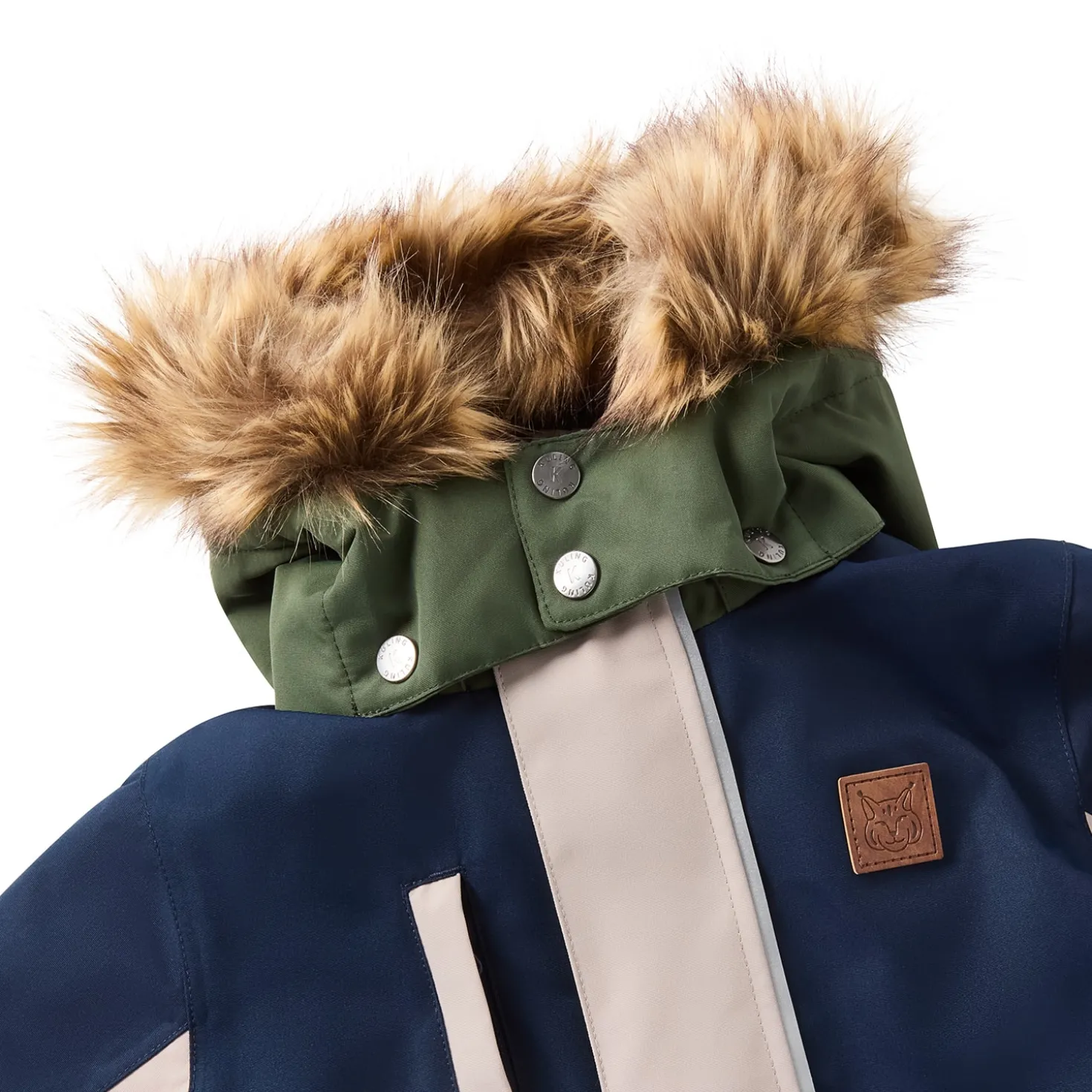 Svalbard Vinteroverall Navy Forest Green Blocking