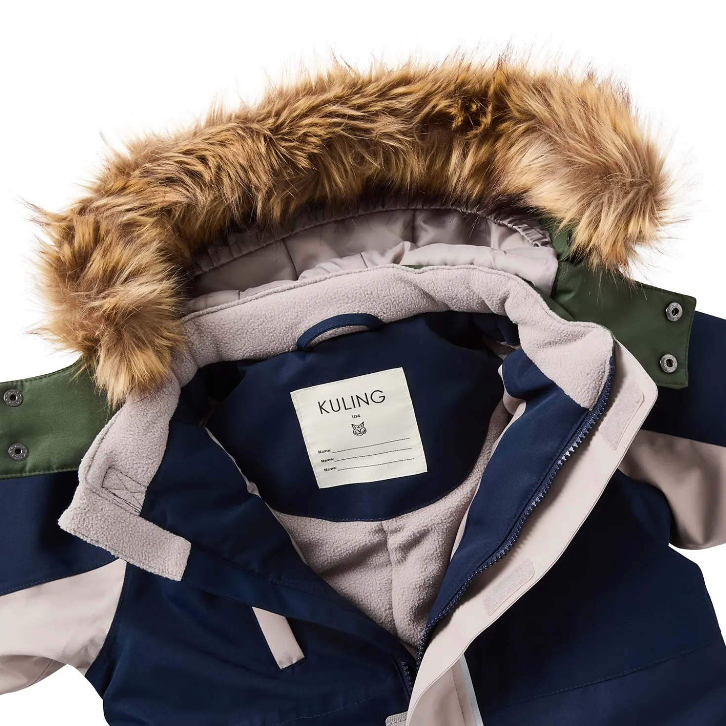 Svalbard Vinteroverall Navy Forest Green Blocking