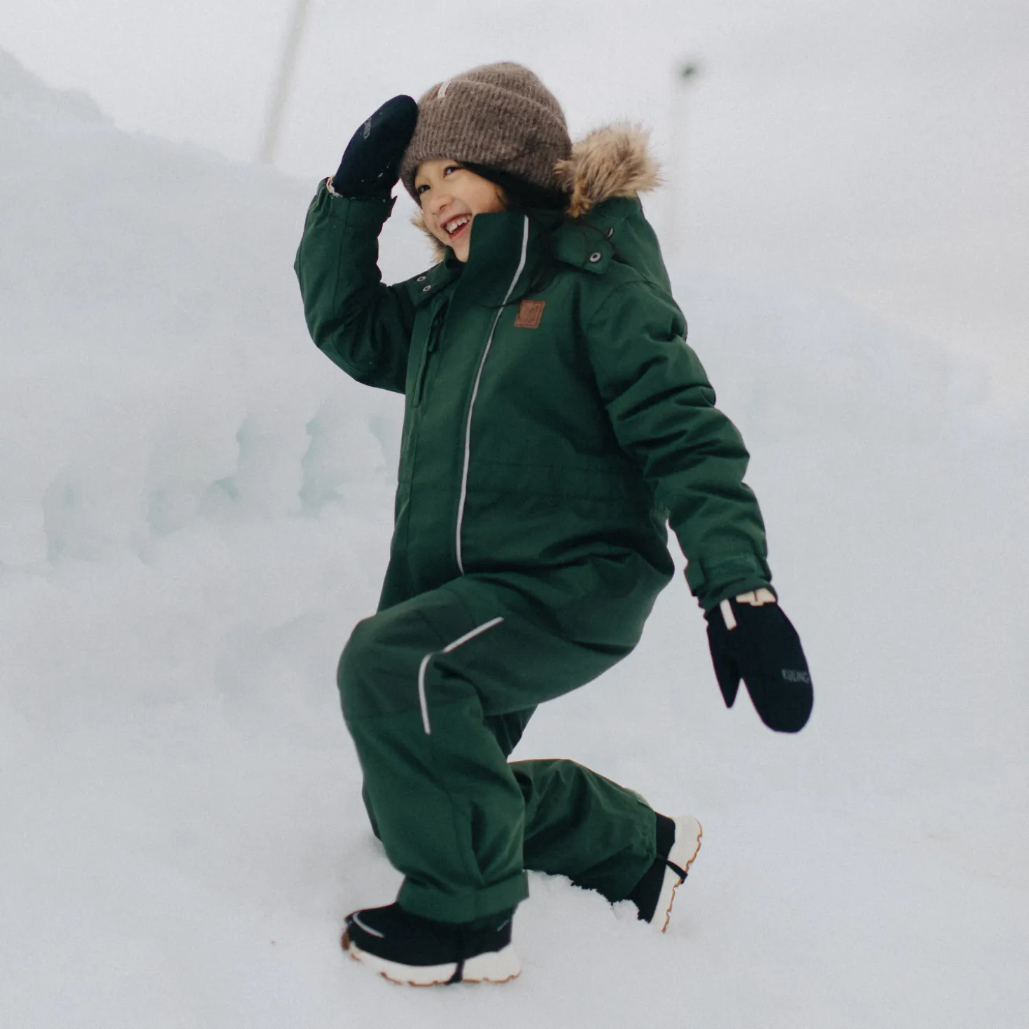 Svalbard Vinteroverall Navy Forest Green Blocking