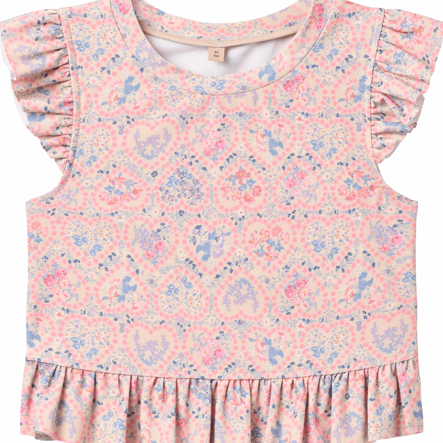 Swim Set 2-piece Alma Pink Heart Flowers