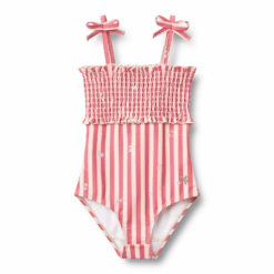 Swimsuit Selma Red Stripe Flowers