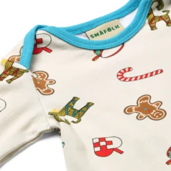Ulm Långärmad Babydräkt Med Juldekorationer Vit Vanilla