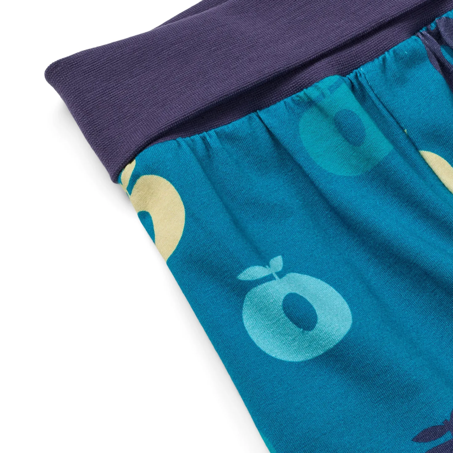 Ulm Pants For Baby with Apples Solid blue