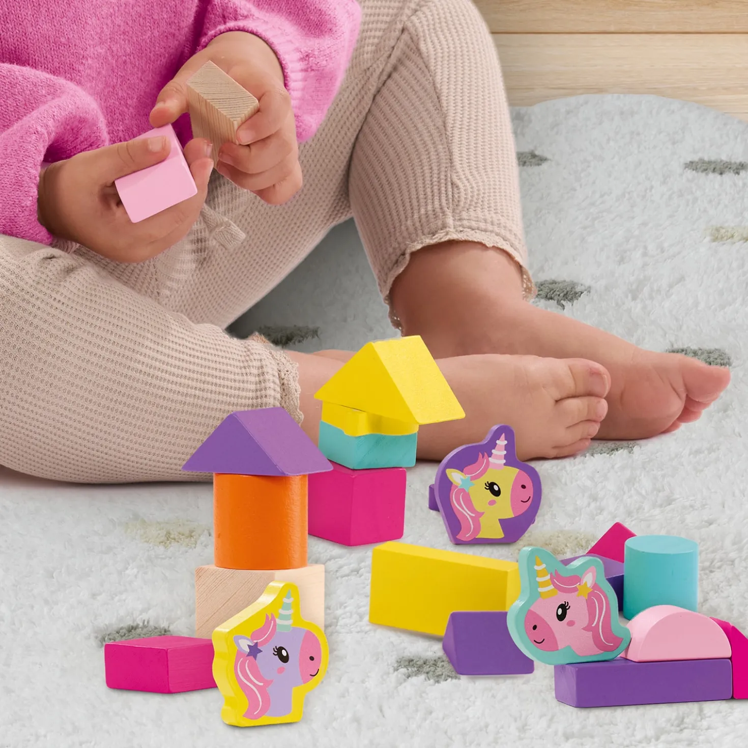 Unicorn Byggklossar Av Trä