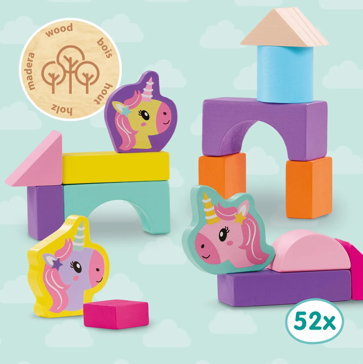 Unicorn Byggklossar Av Trä